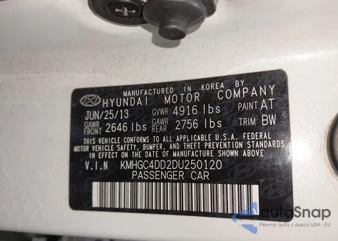 2013 Hyundai Genesis 3.8 from USA, damaged, VIN KMHGC4DD2DU250120